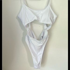 White XL One Piece bathing suit